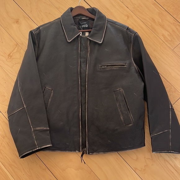 Mango oversized distressed leather jacket - Picture 3 of 5